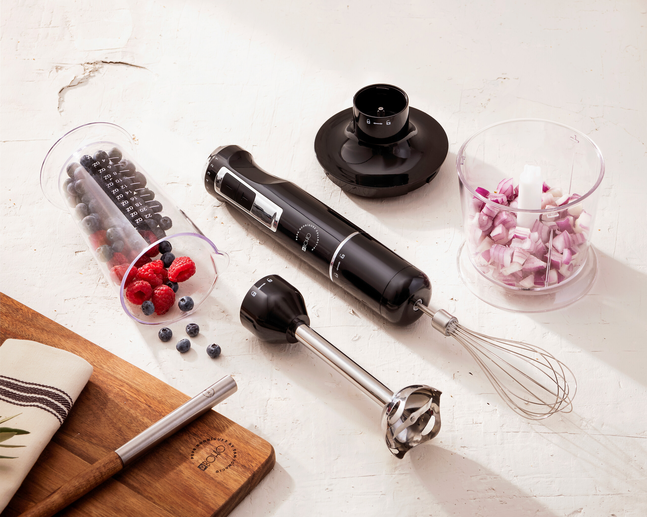 BERGNER Stabmixerset schwarz silber Edelstahl