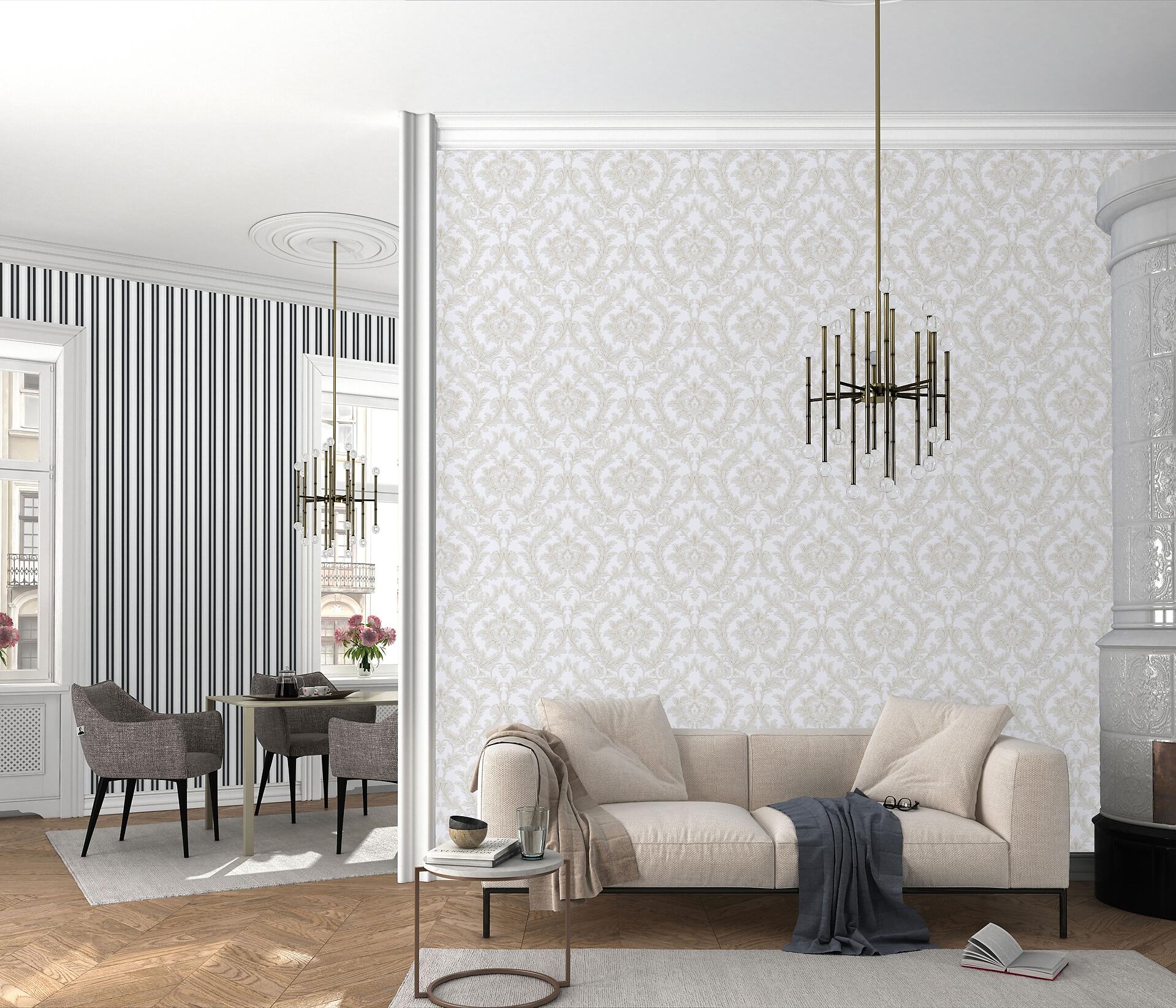 Vliestapete Ornament grau B/L: ca. 53x1005 cm