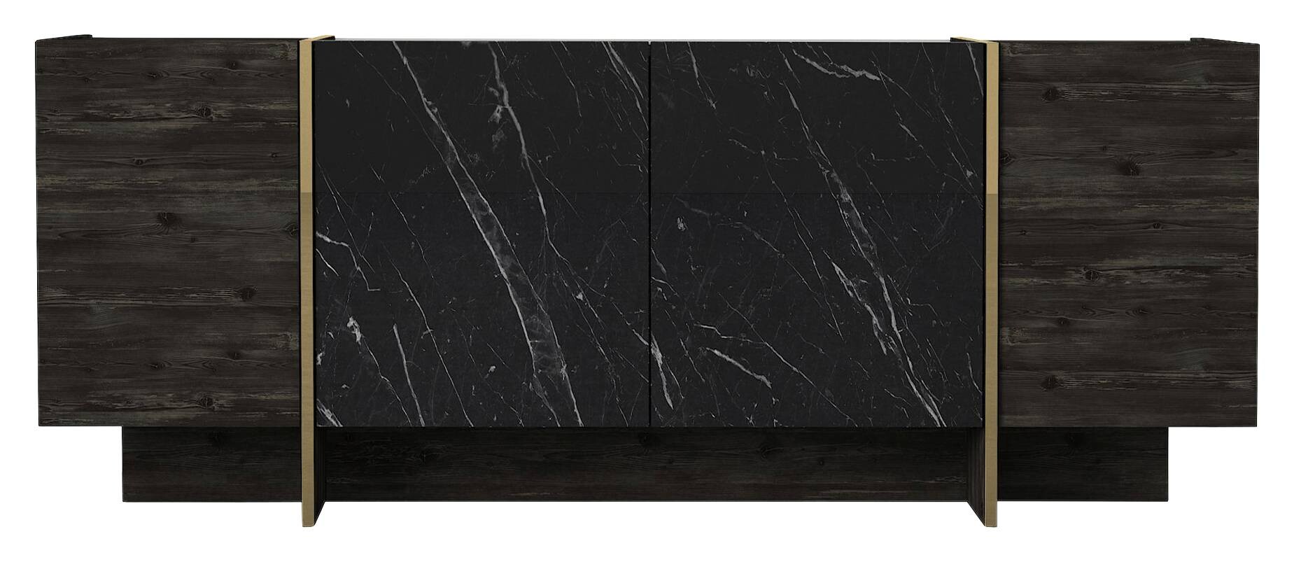 Sideboard Rebab Rebab braun dunkelgrau Marmoroptik B/H/T: ca. 180x75,5x46,6 cm