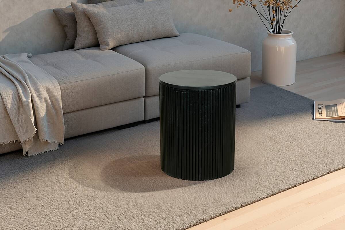 Beistelltisch OWEN schwarz Mango H/D: ca. 50x40 cm