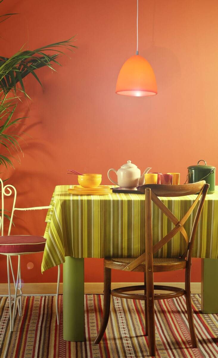 Näve Leuchten Pendelleuchte 6063598 orange Kunststoff B/H/T: ca. 25x110,8x25 cm E27 1 Brennstellen