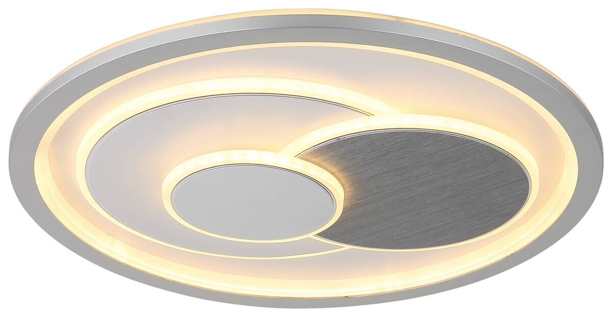 GLOBO LED-Deckenleuchte weiß silber Metall Kunststoff B/D: ca. 7x48 cm