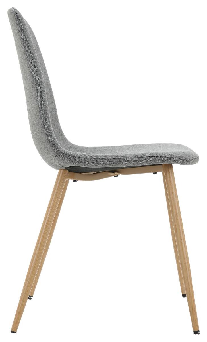 Stuhl Pia grau buche Microfaser Metall