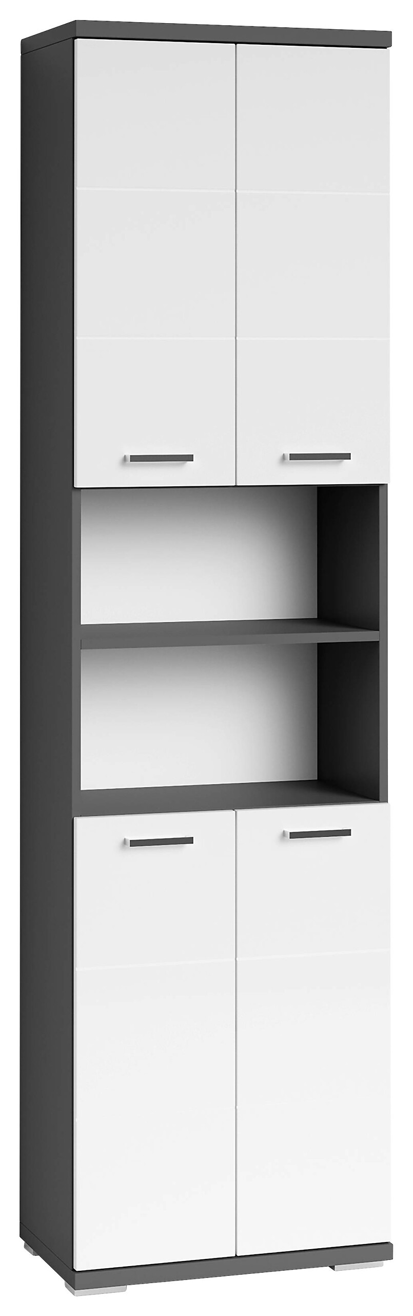 Hochschrank NEBRASKA anthrazit weiß Hochglanz B/H/T: ca. 50x192x31,5 cm