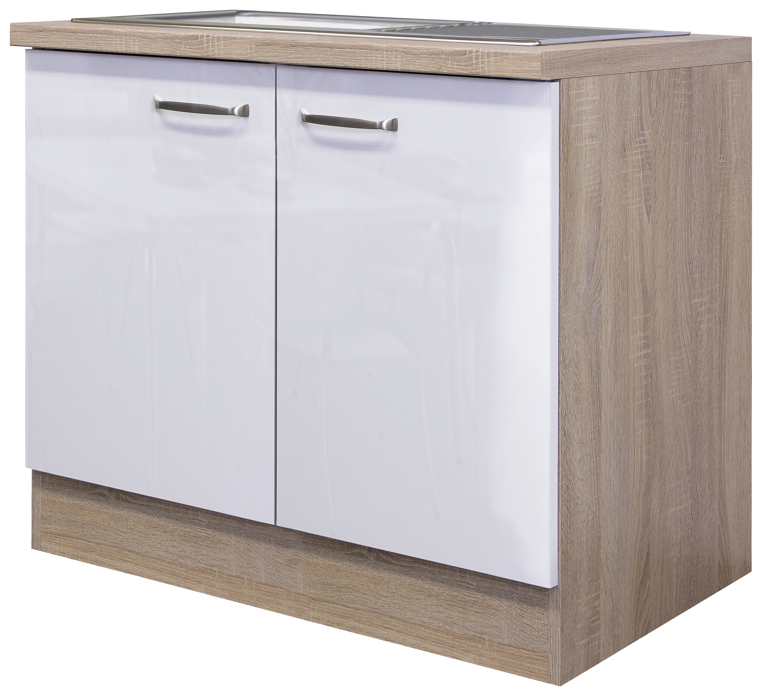 Spülenschrank Valero weiß Hochglanz B/H/T: ca. 100x86x60 cm