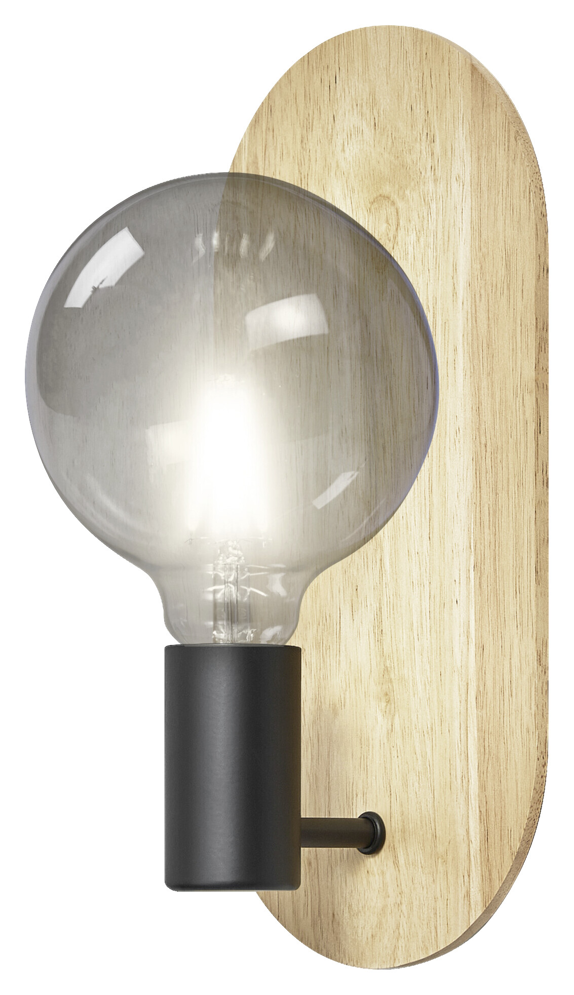 LEDVANCE Wandleuchte Wood natur schwarz Holz Metall B/H/L: ca. 11x30x15 cm E27