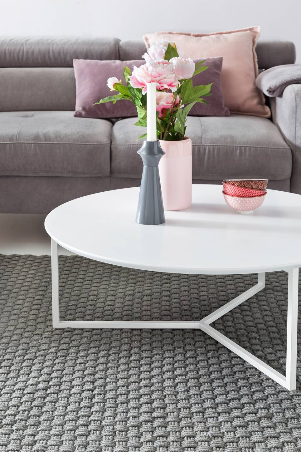 Wohnling Couchtisch weiß weiß MDF Metall B/H/T: ca. 80x33x80 cm