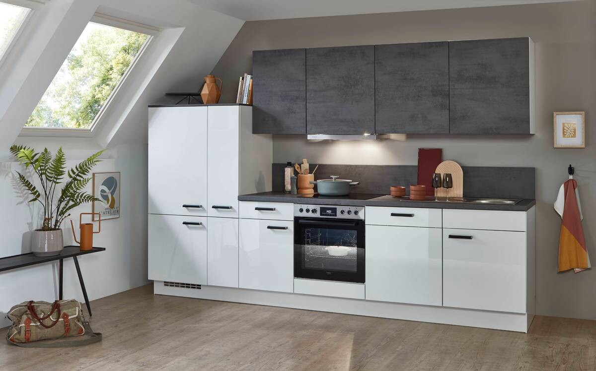 nobilia Küchenblock Flash Alpinweiß B/H/T: ca. 320x214,7x60 cm