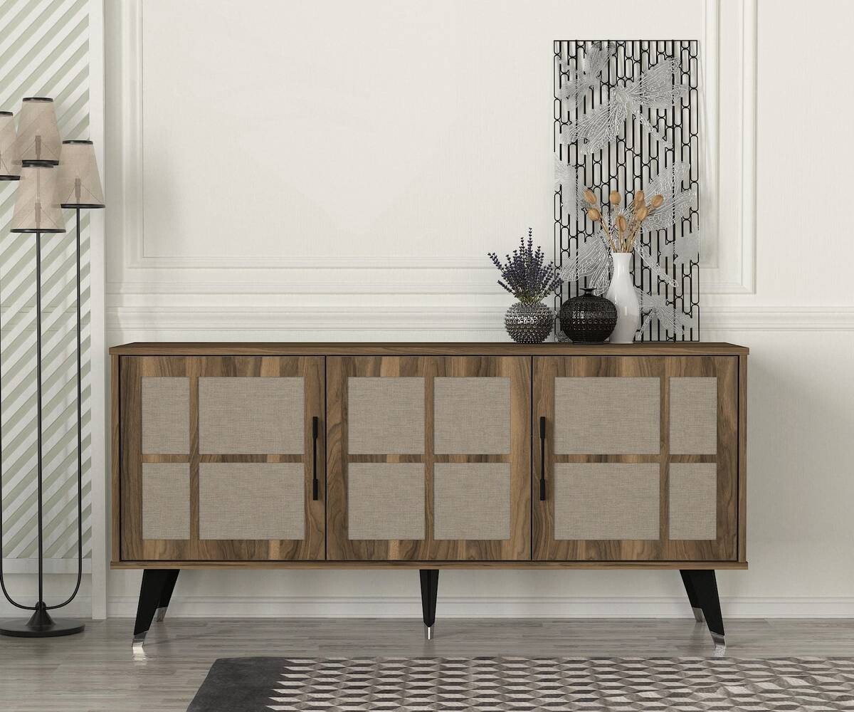 Sideboard Logan walnuss Nachbildung grau B/H/T: ca. 160x76x45 cm