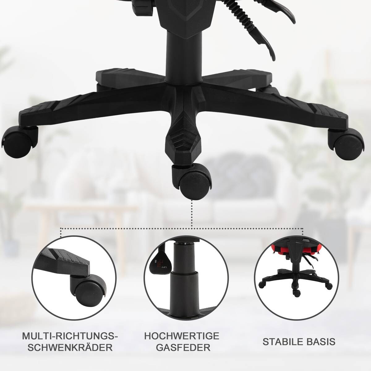 Drehstuhl 921-233 schwarz rot