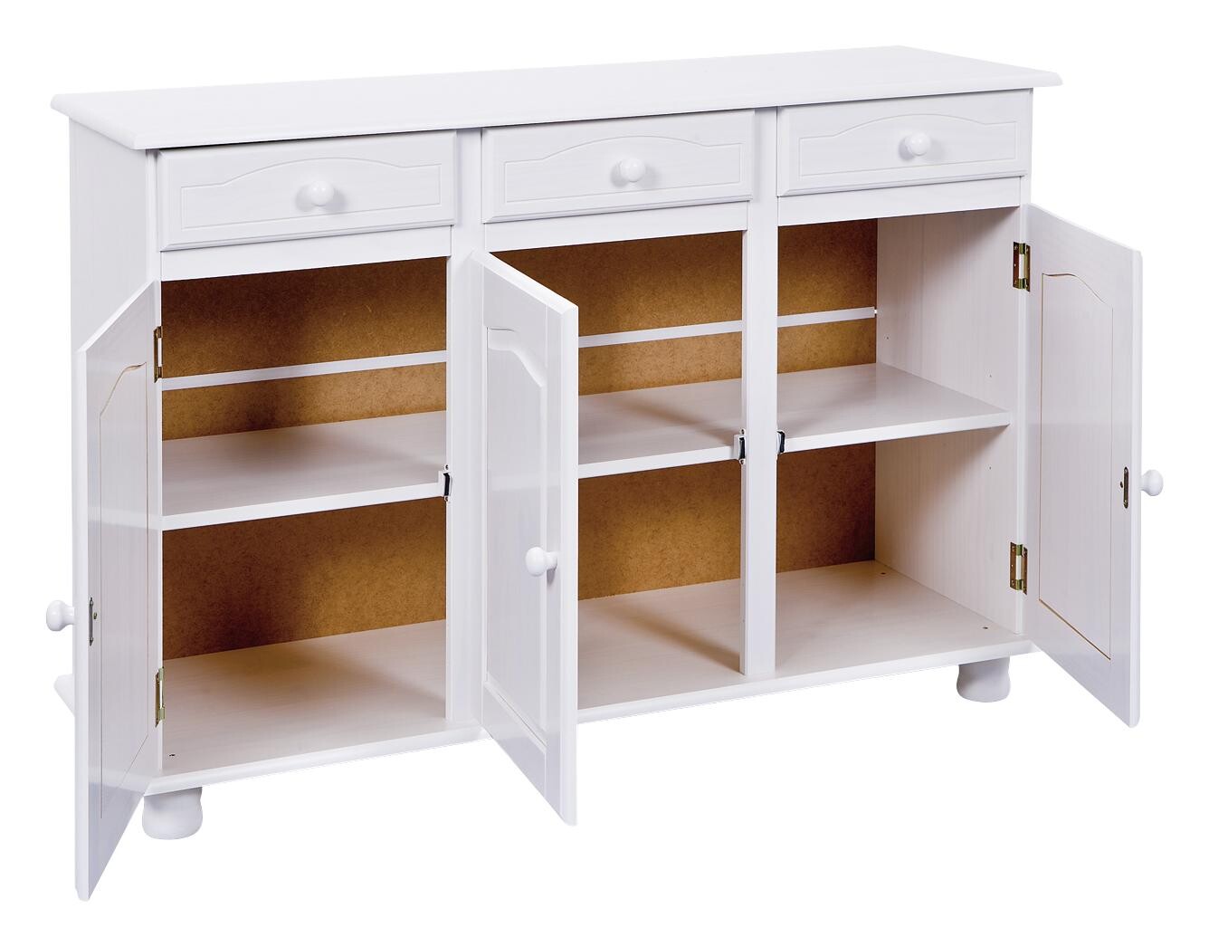 Kommode Livio weiß lackiert Kiefer B/H/T: ca. 130x87x43 cm