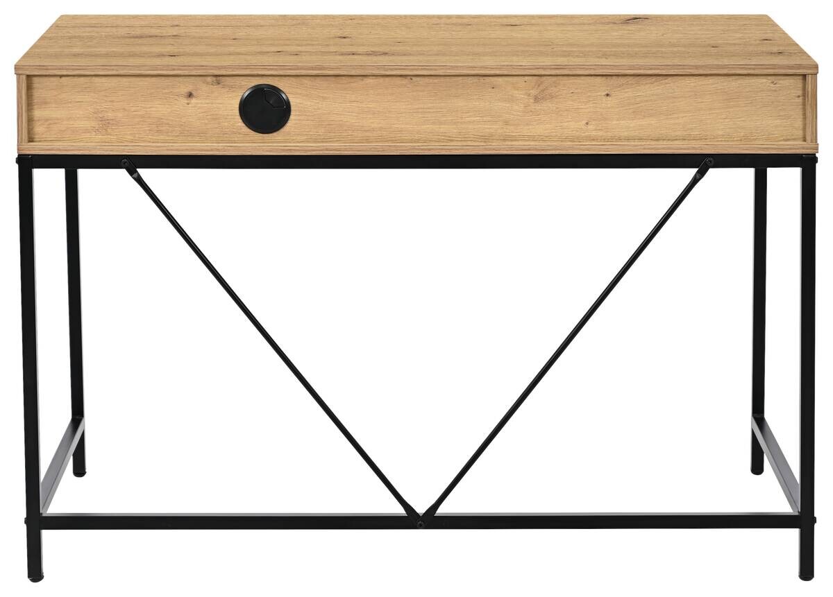 Schreibtisch Faya Eiche Artisan Nachbildung schwarz B/H/T: ca. 110x75x48 cm