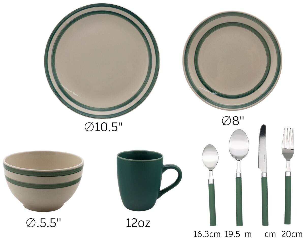POCOline Kombiservice grün Steingut 32 tlg.