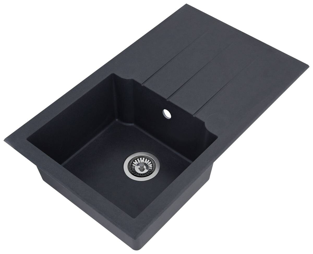 Respekta Einbauspüle Alineo 81x50 TG Titaniumgrau Quarzolite B/H/T: ca. 81x21x50 cm