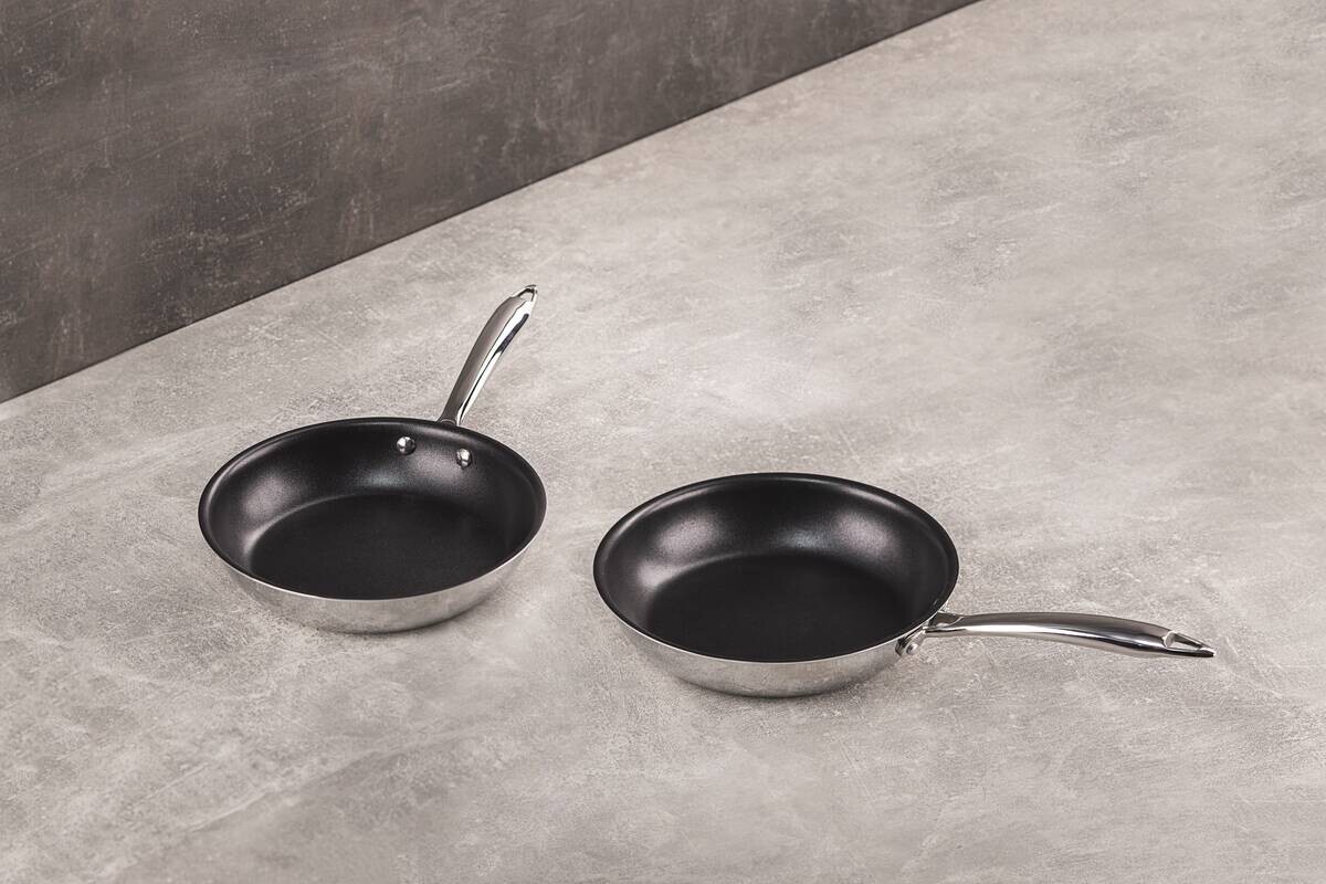 MASTERPRO Pfannenset PURE 3 silber Edelstahl 2 tlg.