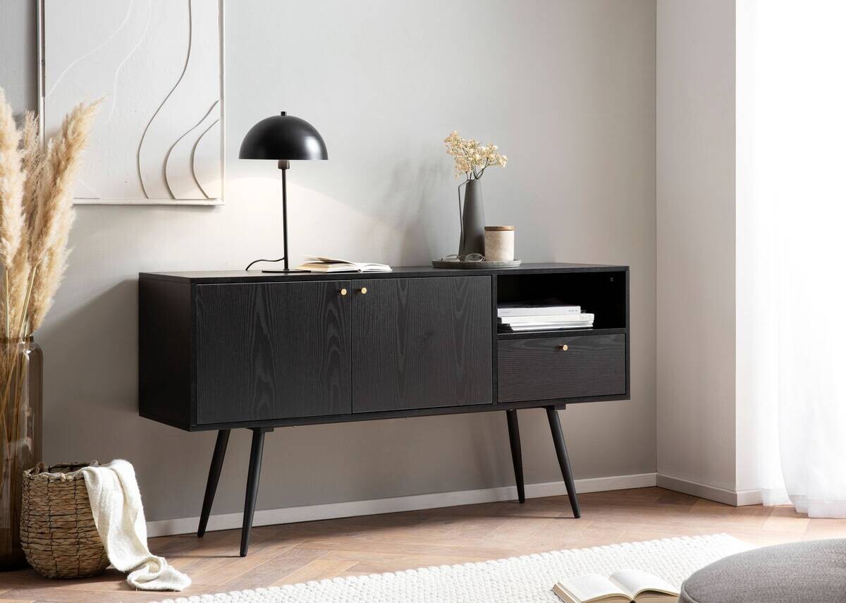 Sideboard schwarz B/H/T: ca. 140x75x40 cm