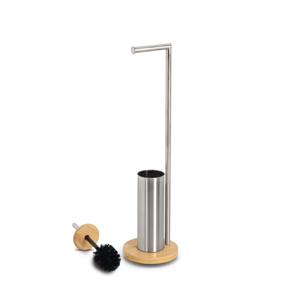 Zeller WC-Garnitur silber hellbraun Bambus Zeller WC-Garnitur silber hellbraun Bambus