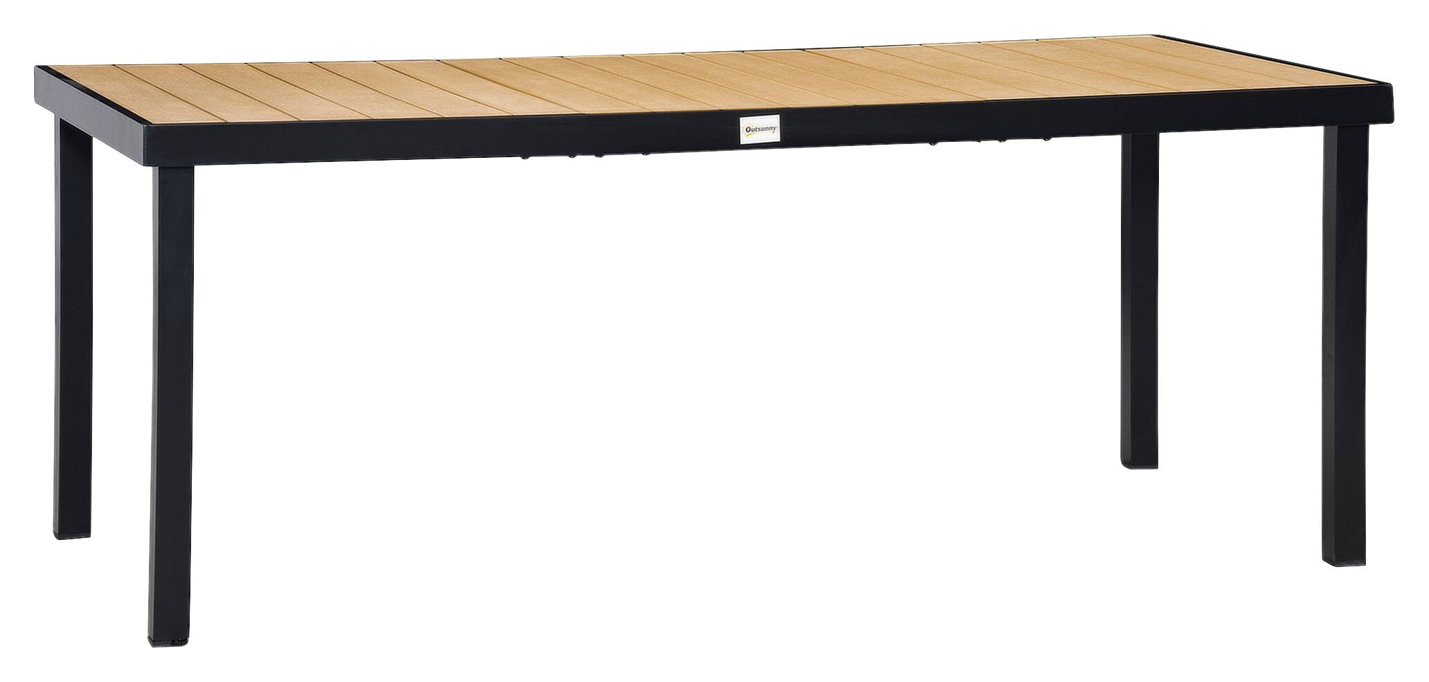 Outsunny Gartentisch natur Kunststoff B/H/L: ca. 90x74x190 cm