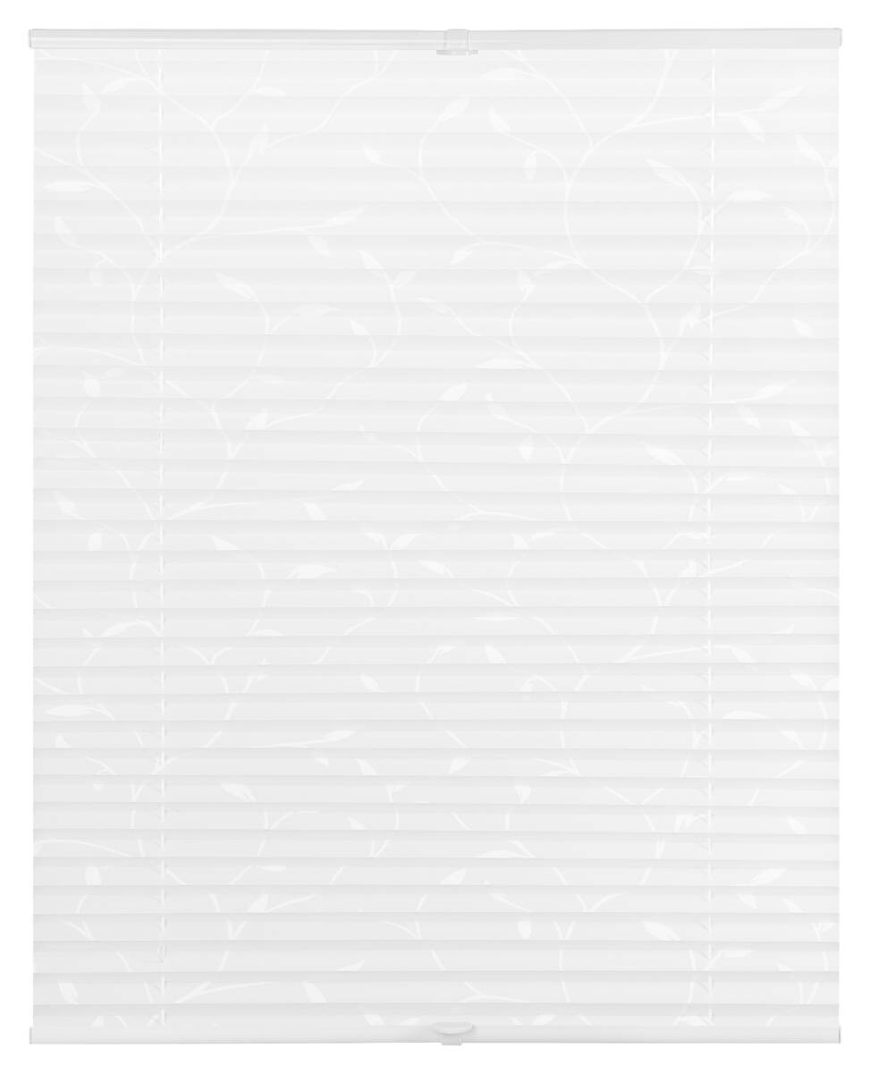 LICHTBLICK Spannplissee Pflanze weiß B/L: ca. 90x220 cm