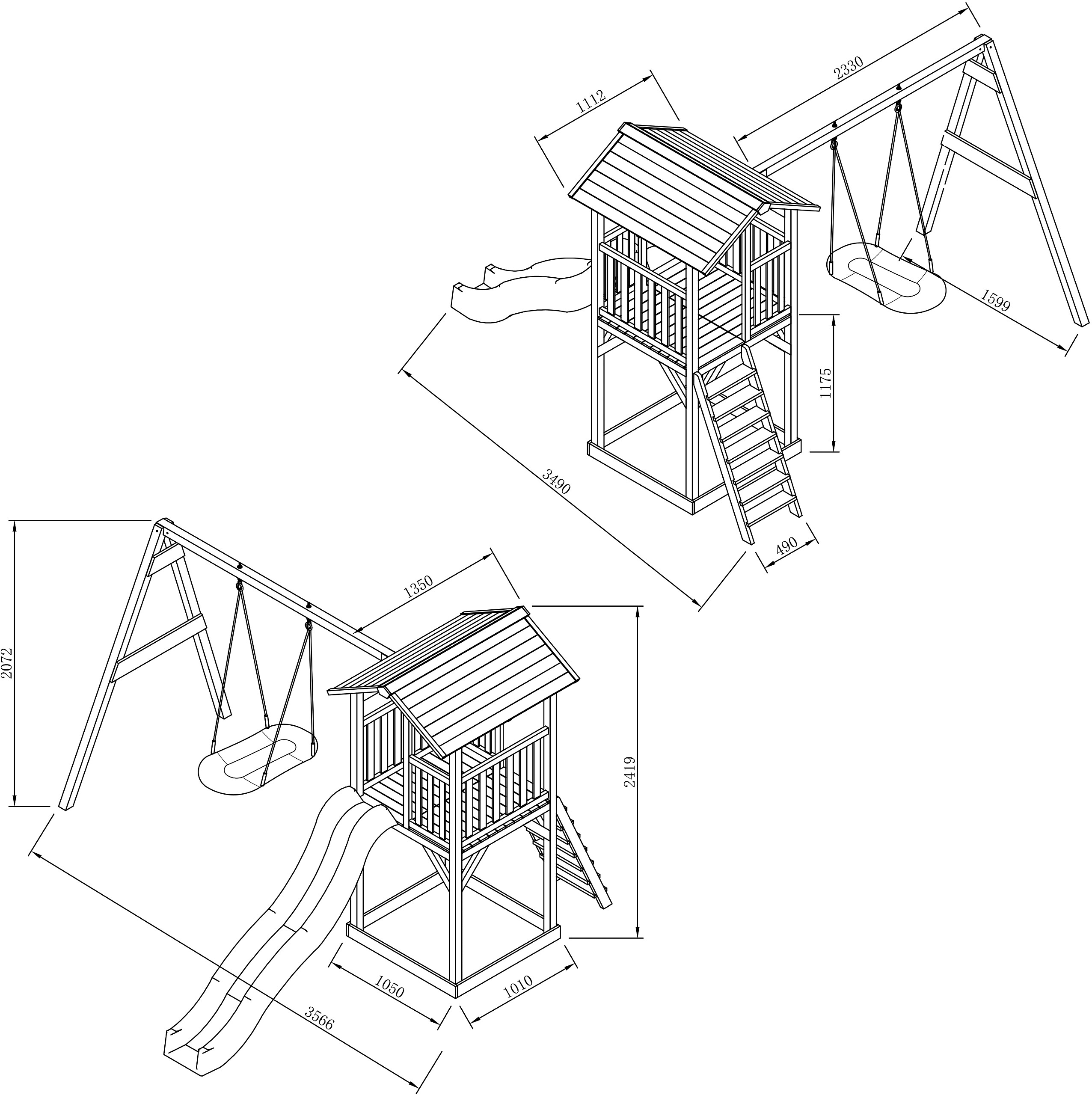 AXI Spielturm Beach Tower weiß B/H/L: ca. 357x242x349 cm