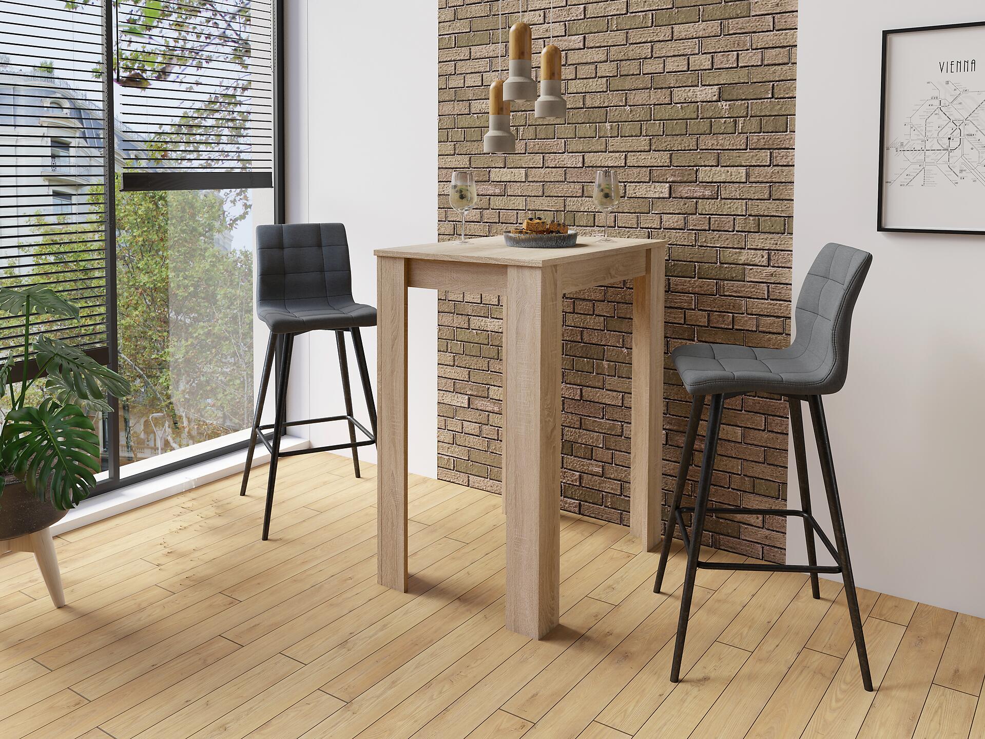 Barhocker SIMONE  2er-Set anthrazit schwarz Webstoff Metall B/H/T: ca. 42x103x51 cm