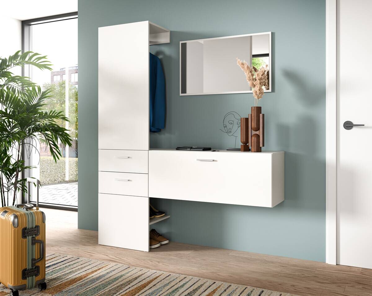 Garderobe VAGA weiß B/H/T: ca. 156x190x36 cm