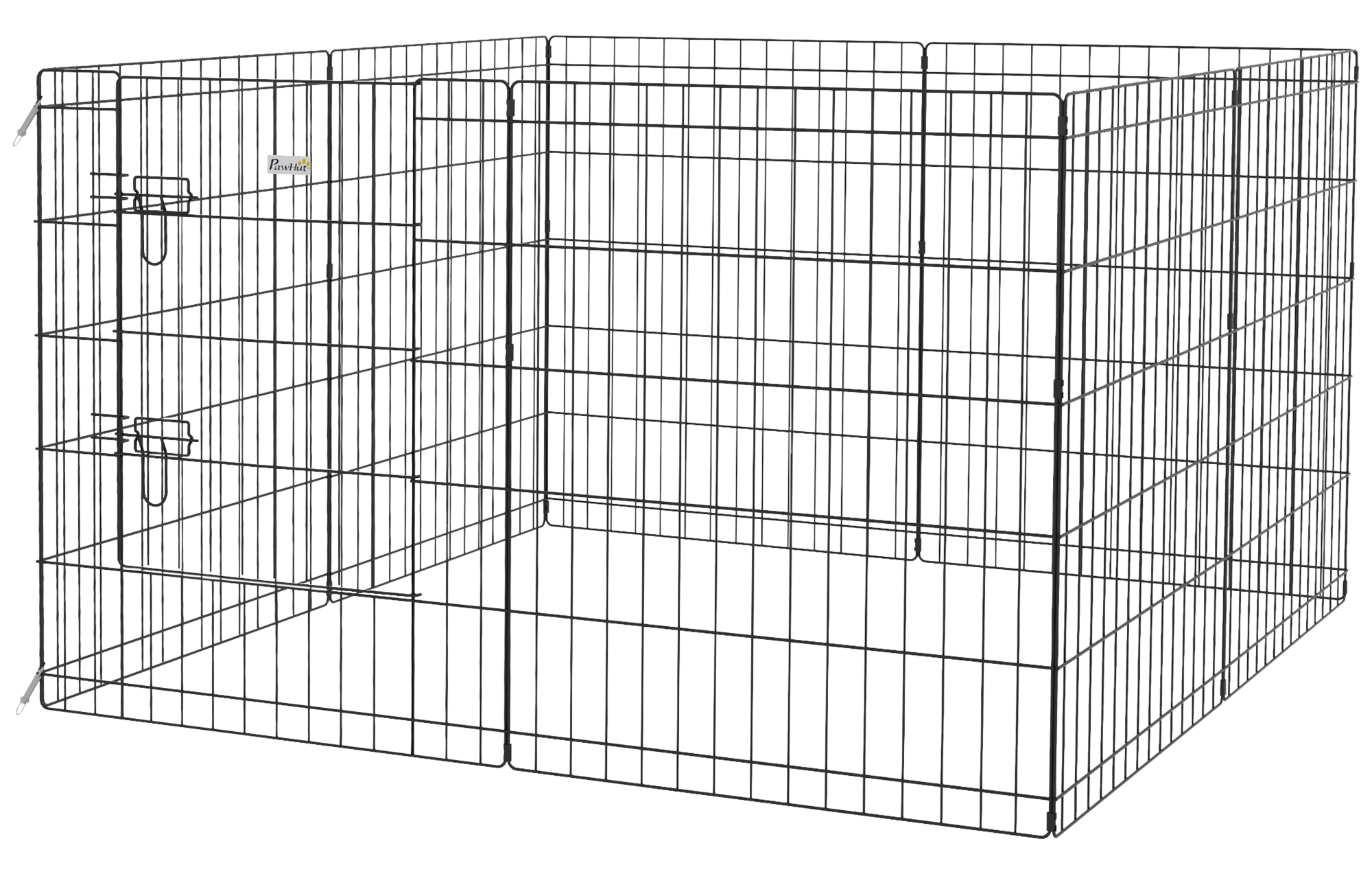 PawHut Welpenauslauf schwarz Metall B/H/L: ca. 4x76x61 cm