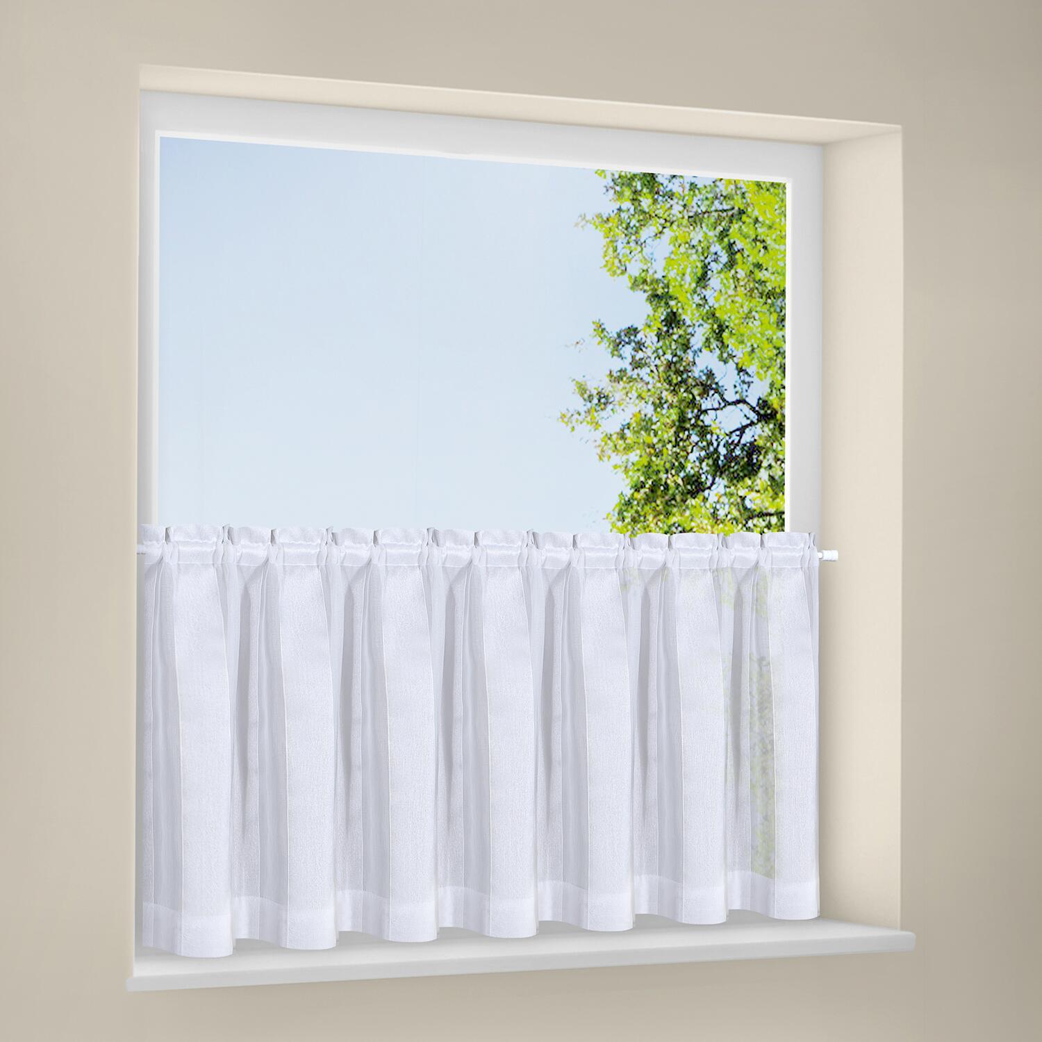 POCOline Scheibengardine weiß B/L: ca. 140x50 cm