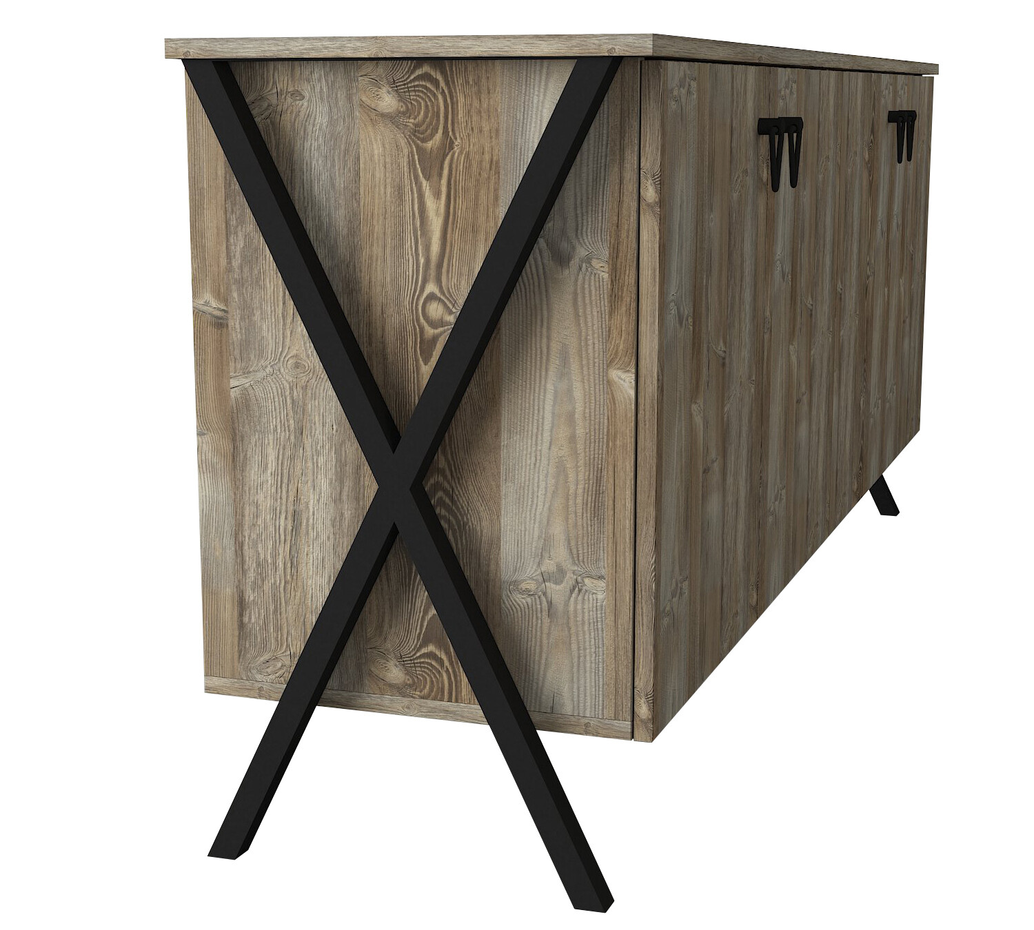 Sideboard Zeth Eiche Nachbildung B/H/T: ca. 180x76,8x44,8 cm