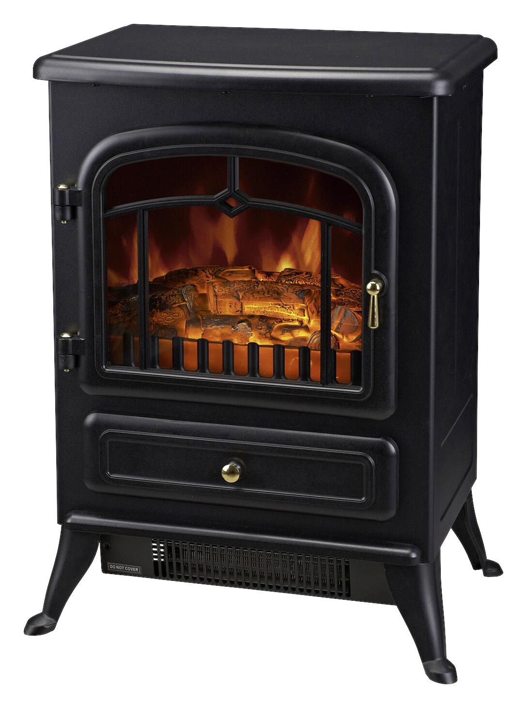 HOMCOM Elektrischer-Kamin MH820-039 schwarz Glas Metall B/H/T: ca. 42x55x28 cm ca. 1850 W