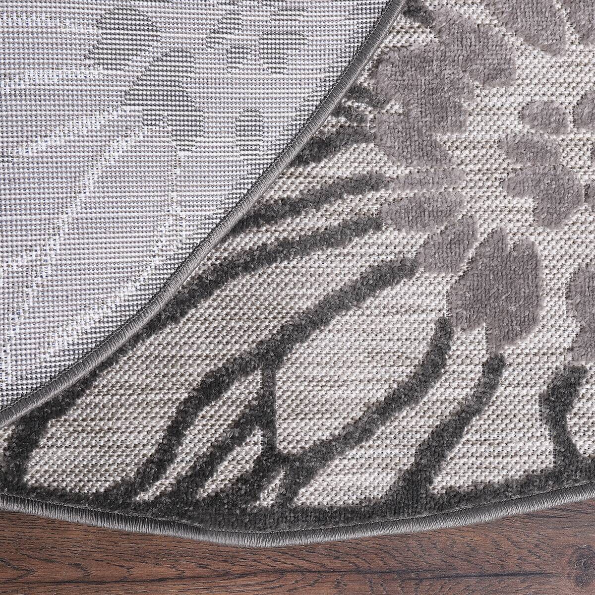 Sanat Outdoorteppich FLORAL grau B/L: ca. 200x200 cm