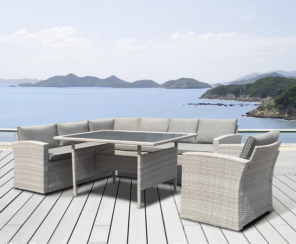 Gartensitzgruppe grau Stahlrohr