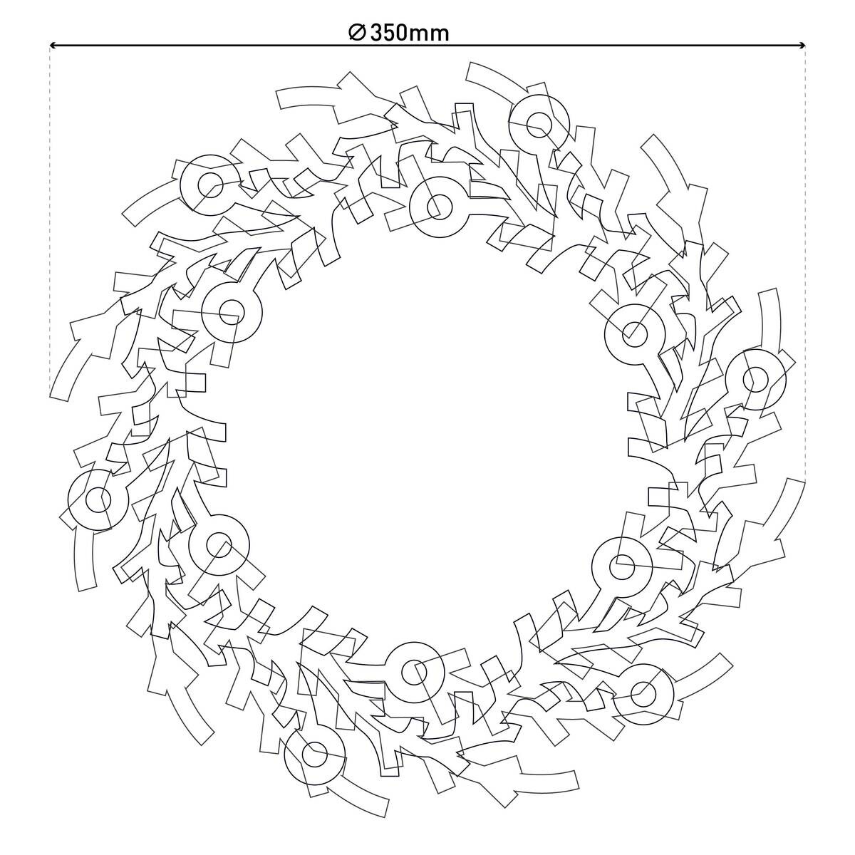 Näve Leuchten LED-Dekoartikel Noel grün Metall B/H/T: ca. 35x8x35 cm