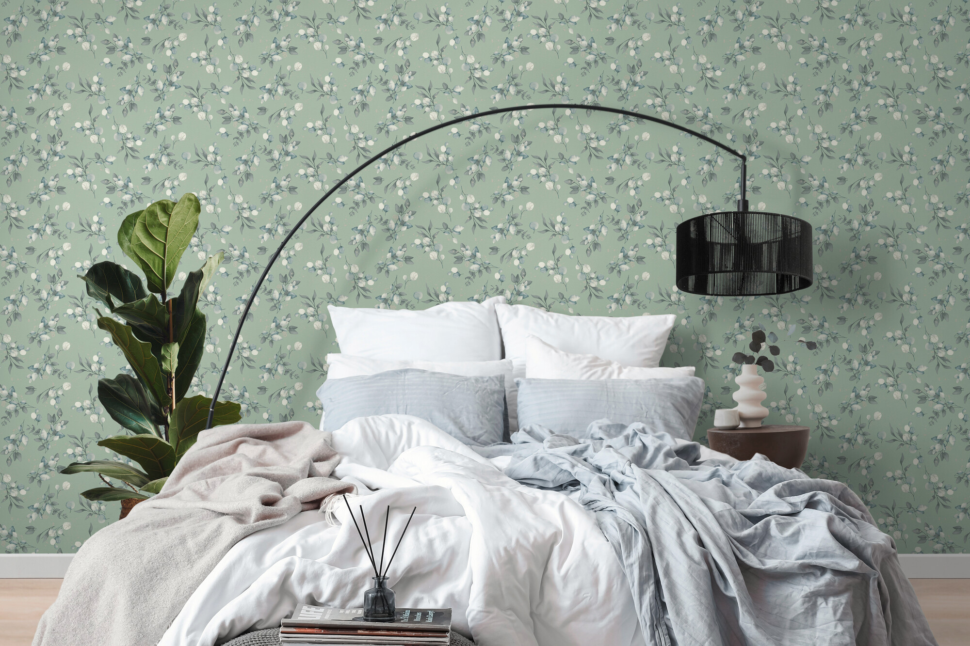 A.S.Creation Vliestapete grün blau grau B/H/D: ca. 53x1005x7,6 cm