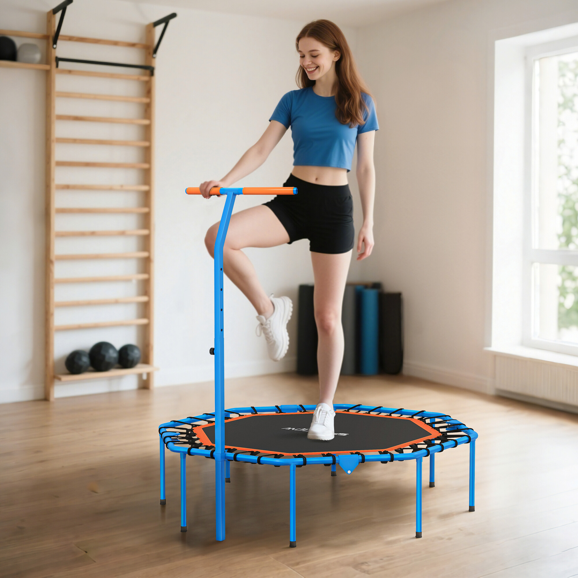 SPORTNOW Fitness Trampolin blau B/H/L: ca. 120x126x128 cm