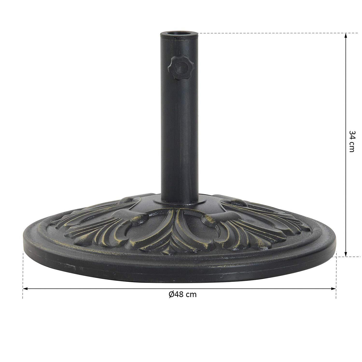 Outsunny Sonnenschirmständer bronze Metall B/H/L/D: ca. 48x34x48x48 cm