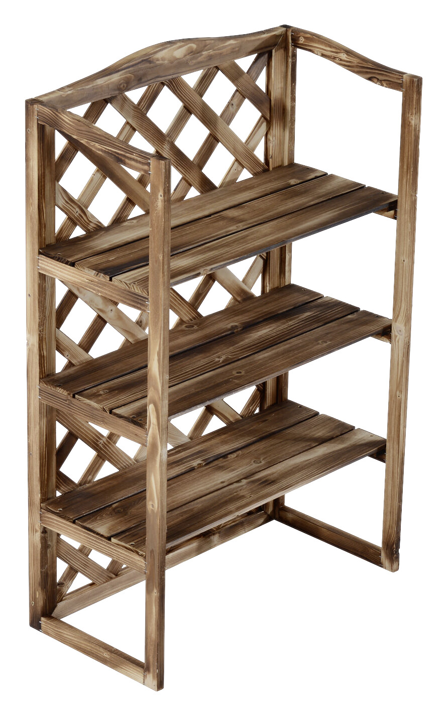 Outsunny Pflanzentreppe natur Holz B/H/L: ca. 38x120x75 cm