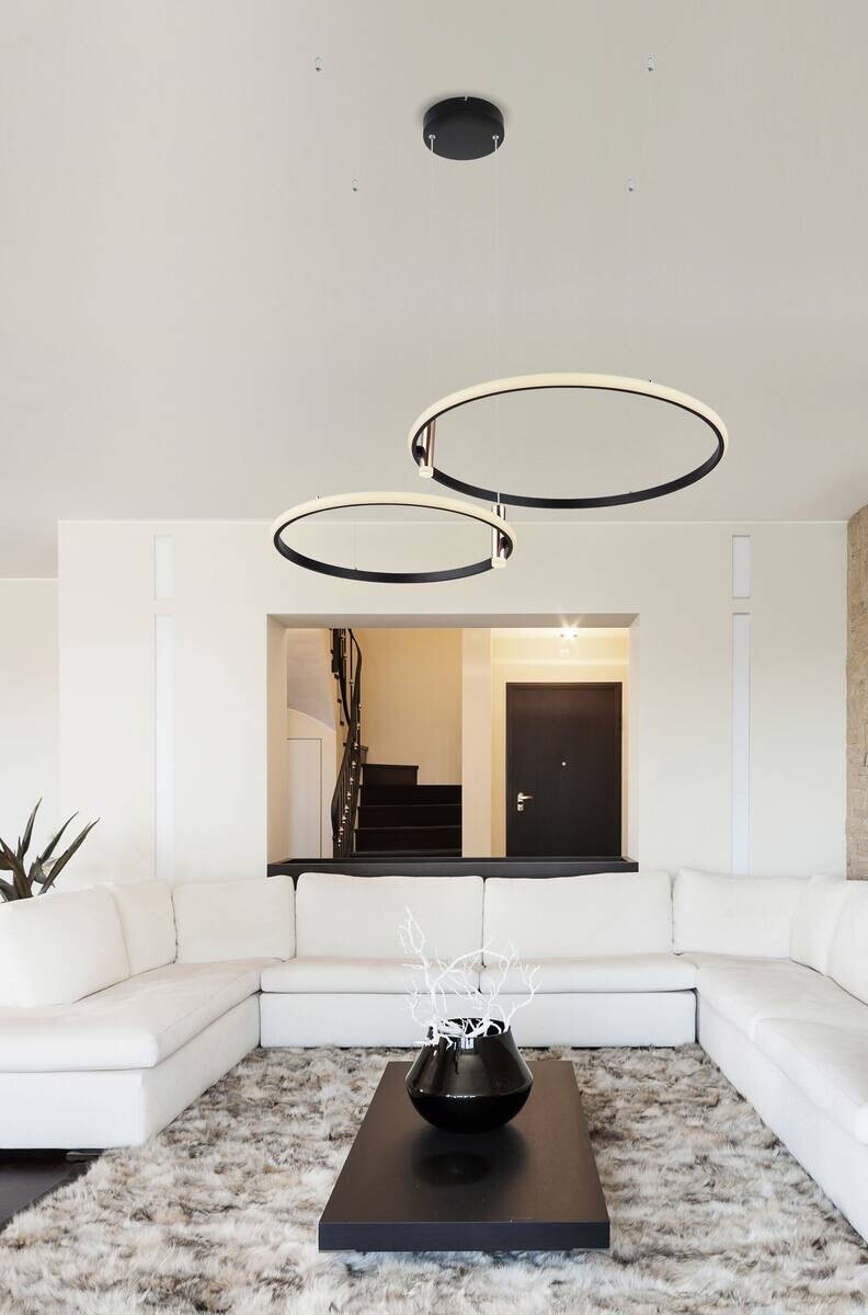 GLOBO LED-Deckenleuchte schwarz gold Metall B/H/T: ca. 70x150x102,5 cm