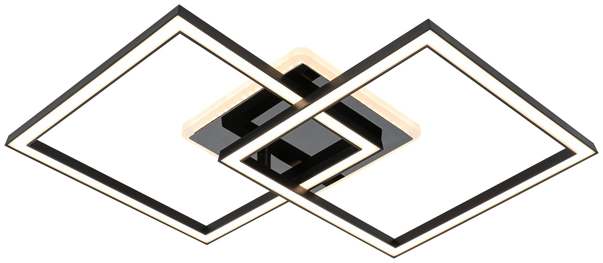 Nolo LED-Deckenleuchte Rhombus schwarz Kunststoff B/H/L: ca. 35x6,5x55 cm