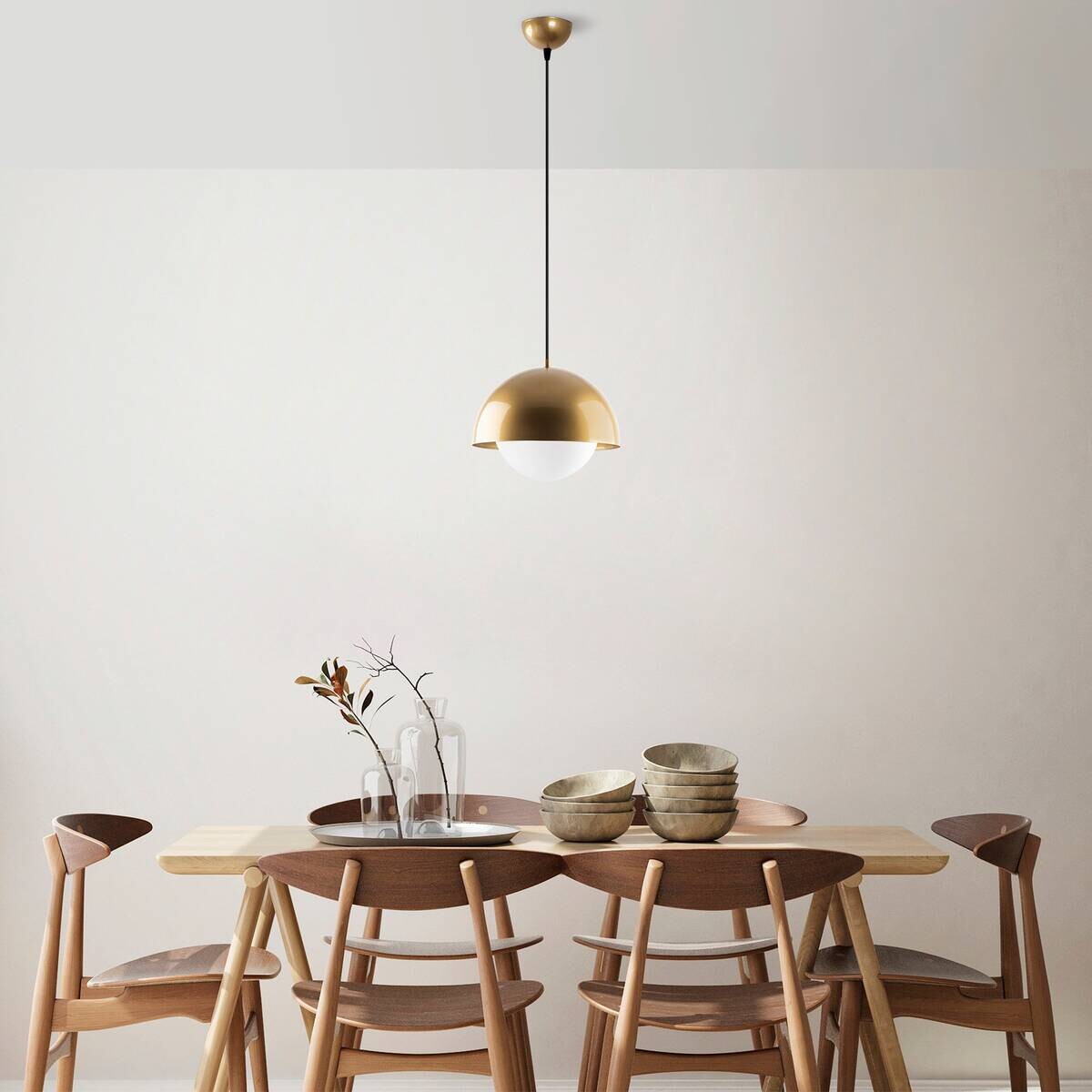 Opviq Pendelleuchte Camgoz-11029 gold Metall Glas B/H/T/L/D: ca. 30x108x30x30x30 cm E27 1 Brennstellen