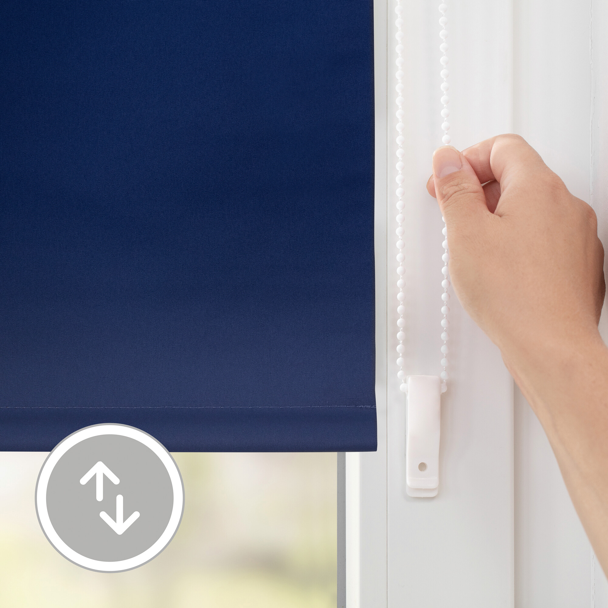 LICHTBLICK Thermo Klebe-/Klemmrollo Verdunklungsqualität blau B/L: ca. 80x150 cm