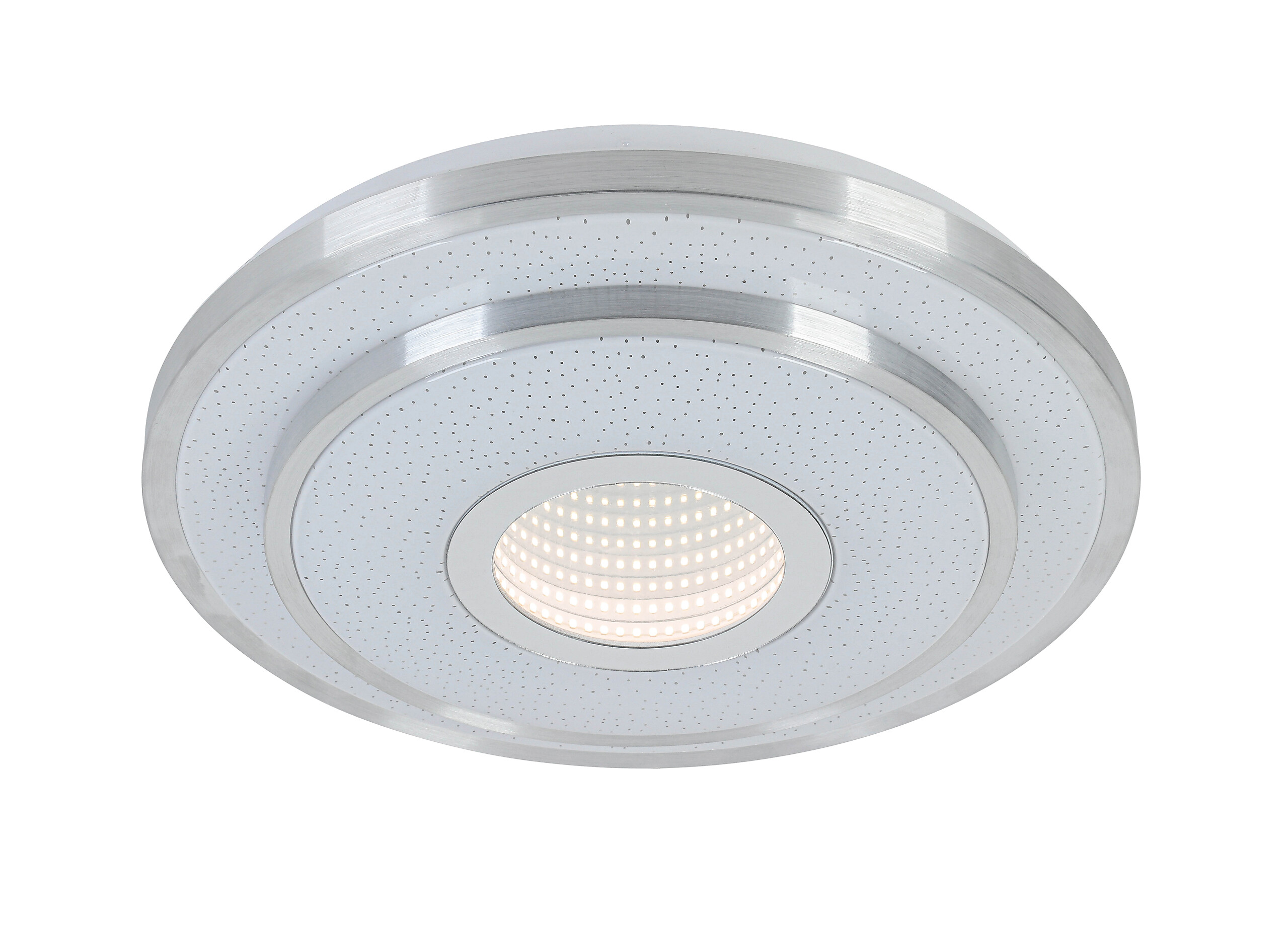 Nolo LED Deckenleuchte Chrom weiß Kunststoff Metall B/H/L: ca. 38x7,5x38 cm 2 Brennstellen