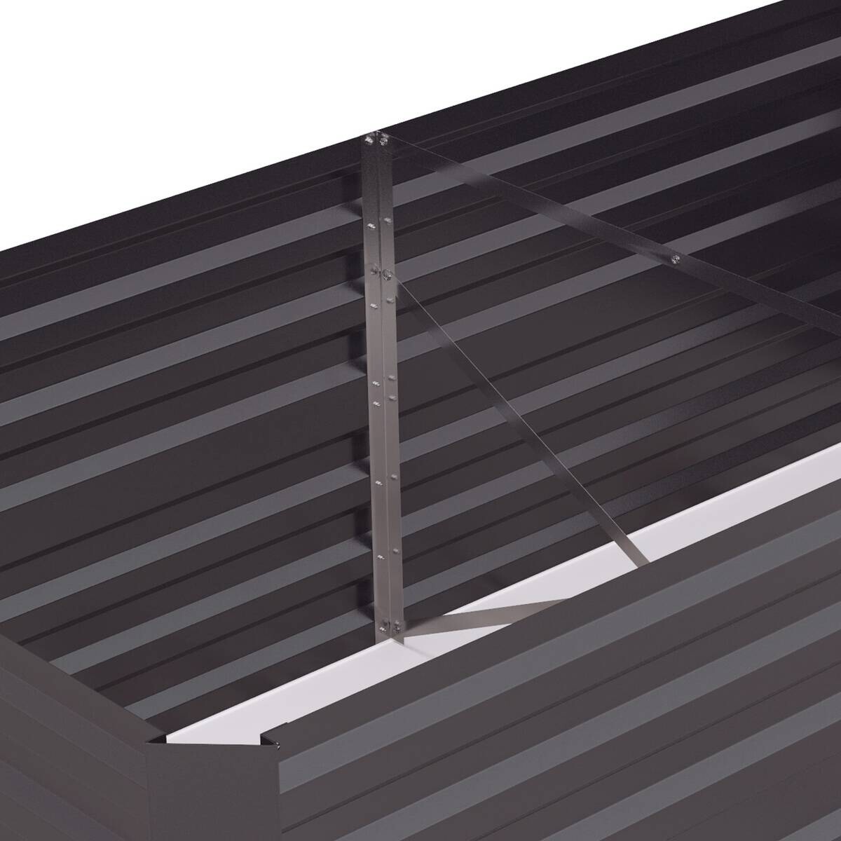 Outsunny Hochbeet dunkelgrau Stahl B/H/L: ca. 90x59x180 cm