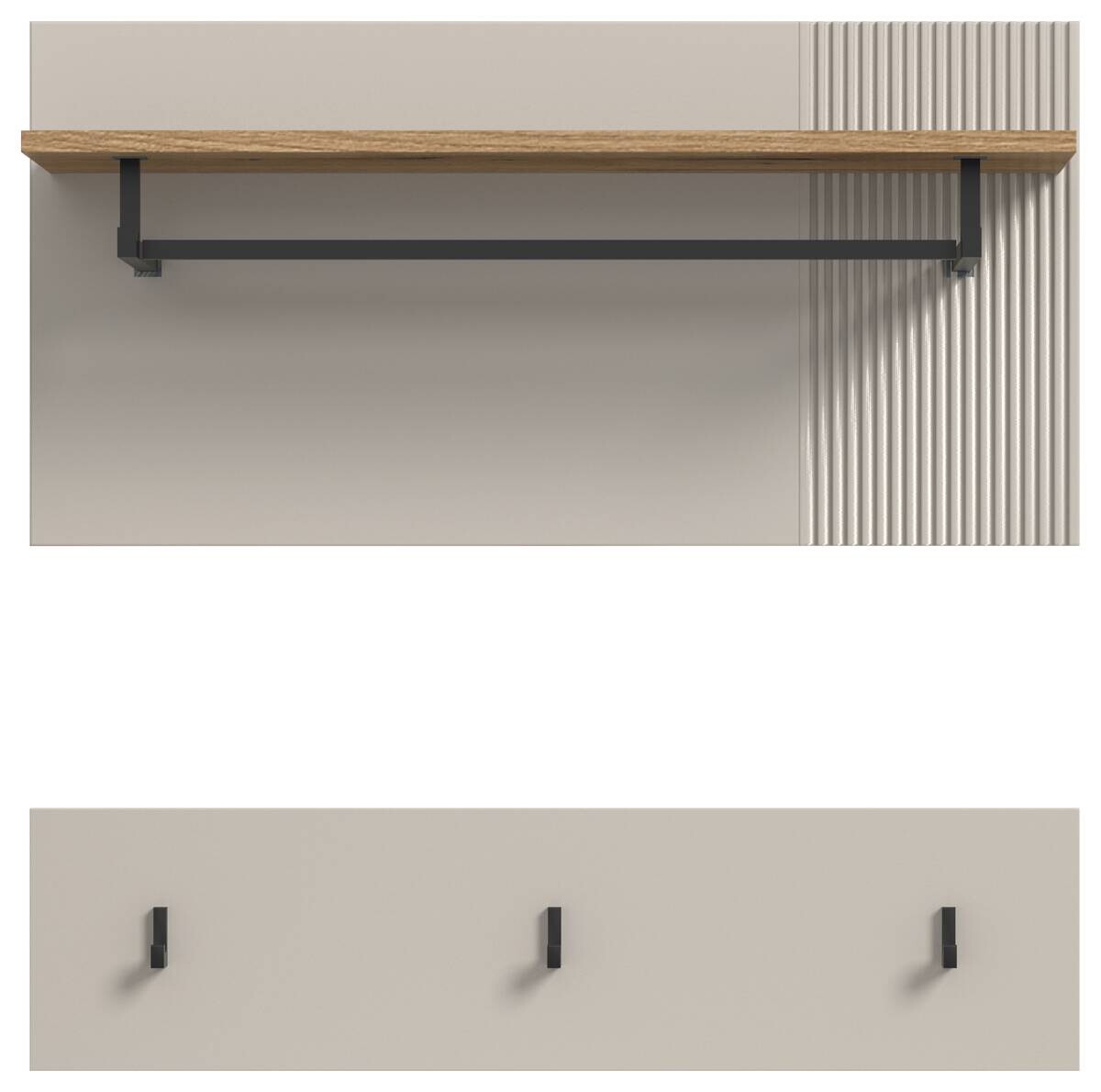 Garderobenpaneel Slide Kaschmirgrau Nachbildung Evoke Oak Nachbildung B/H/T: ca. 80x80x28 cm