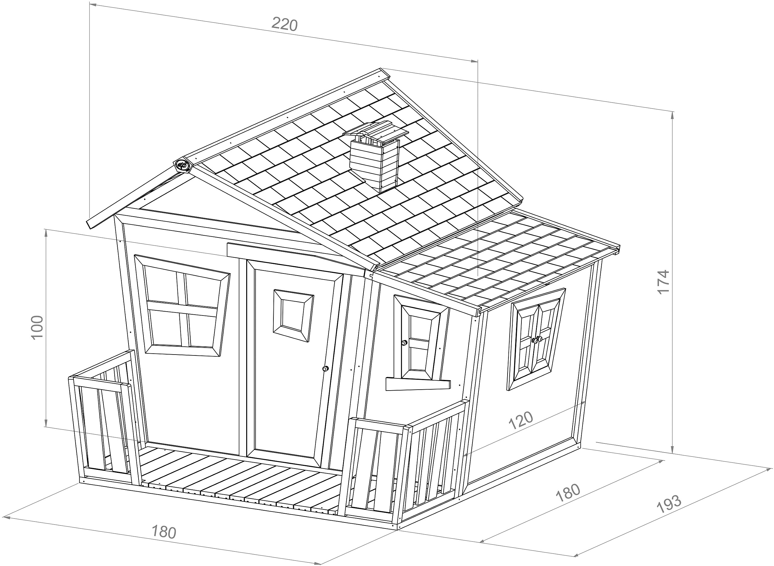 AXI Spielhaus Lisa braun B/H/L: ca. 220x174x193 cm