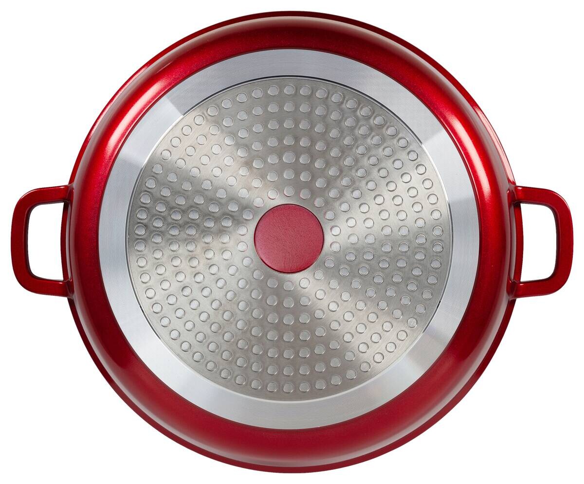 Pfanne rot Edelstahl D: ca. 28 cm