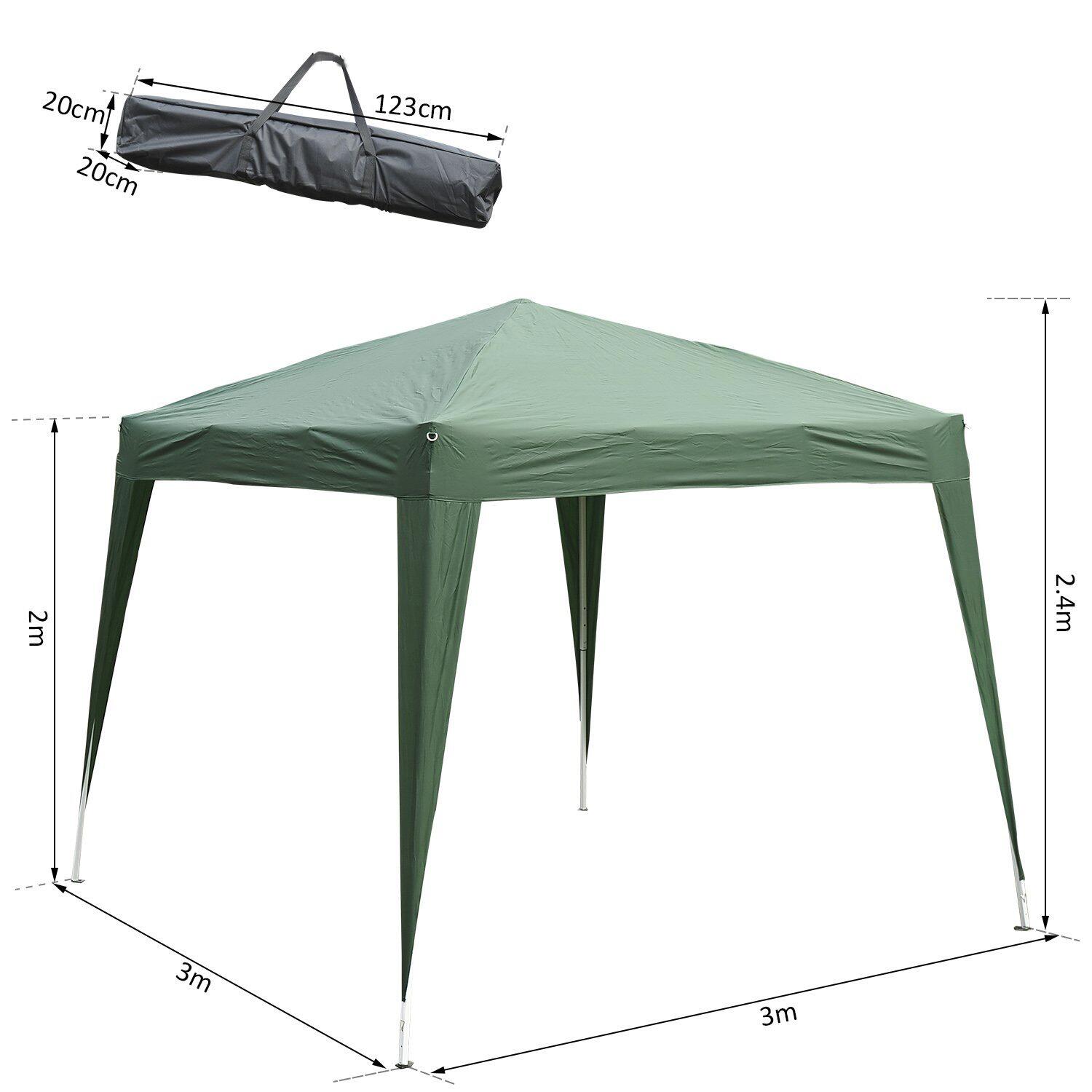 Outsunny Pavillon grün Stahl B/H/L: ca. 240x250x240 cm