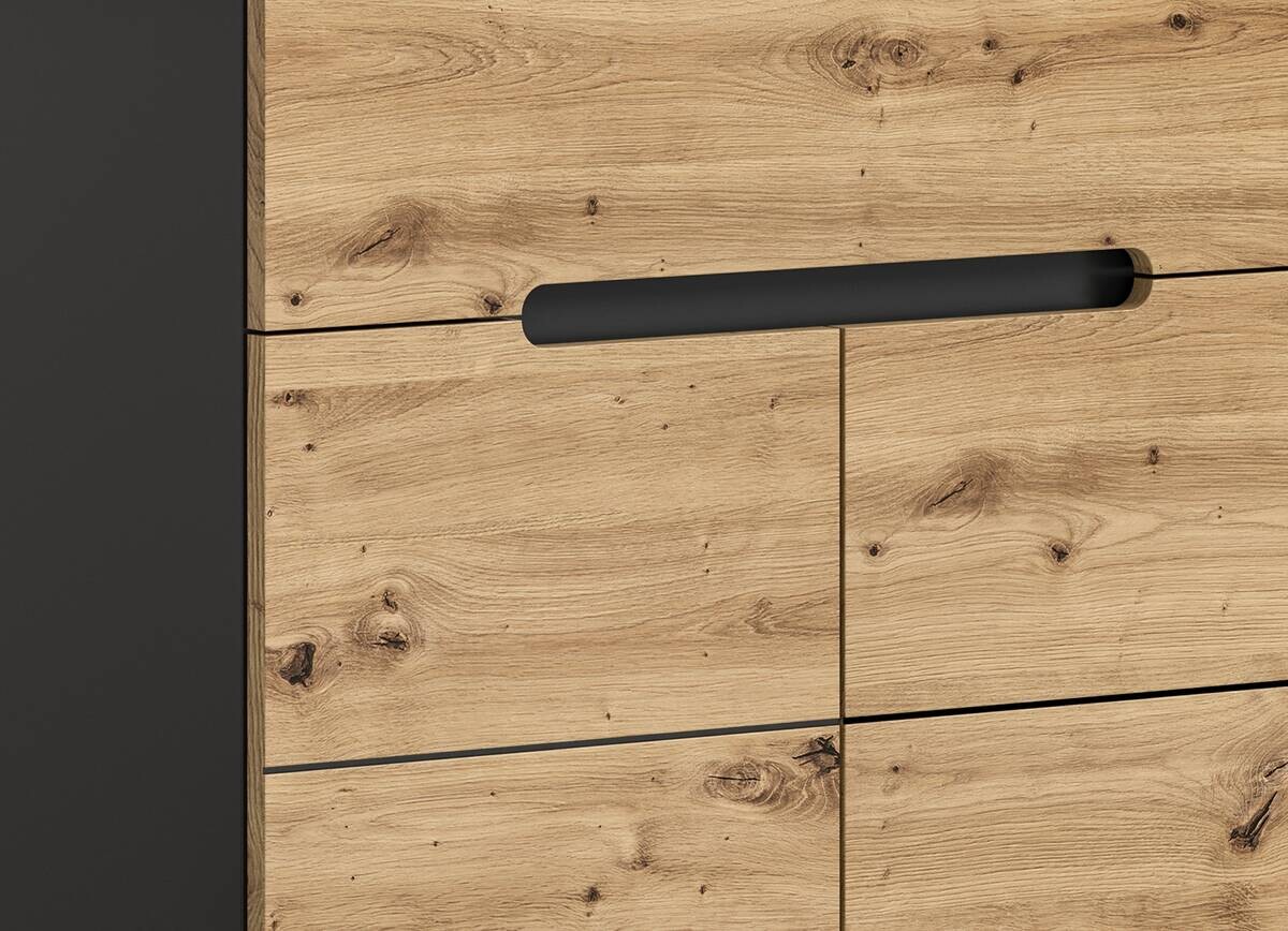 Garderobenschrank CANU edles Basaltgrau Nachbildung Eiche Artisan Nachbildung B/H/T: ca. 65x190x37 cm