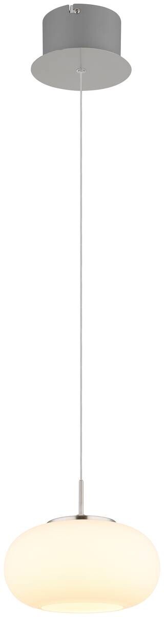 GLOBO LED-Pendelleuchte nickel matt Opal transparent Glas Metall H/D: ca. 150x20 cm 1.0 Brennstellen