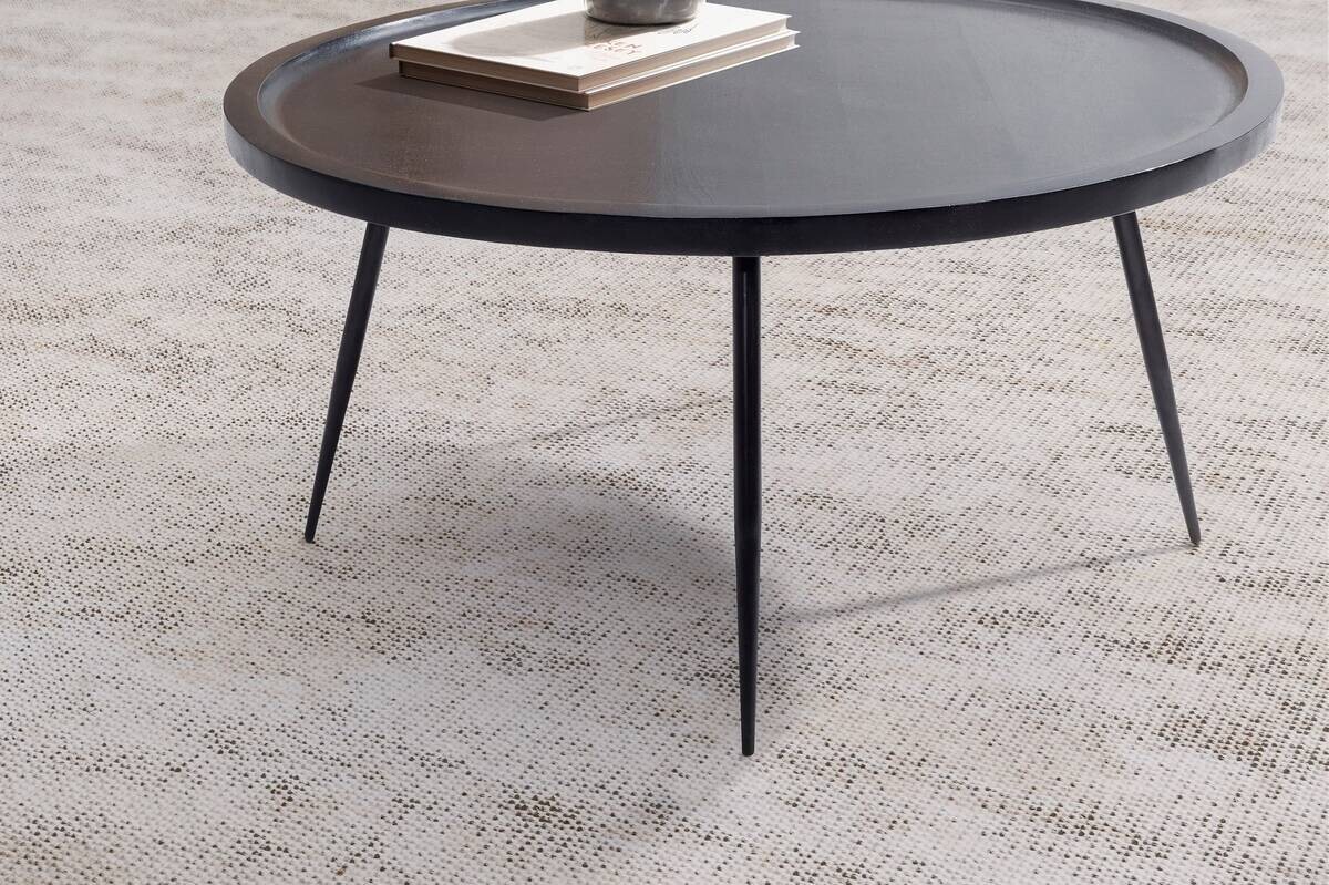 Wohnling Couchtisch schwarz Mango Eisen H/D: ca. 38x75 cm